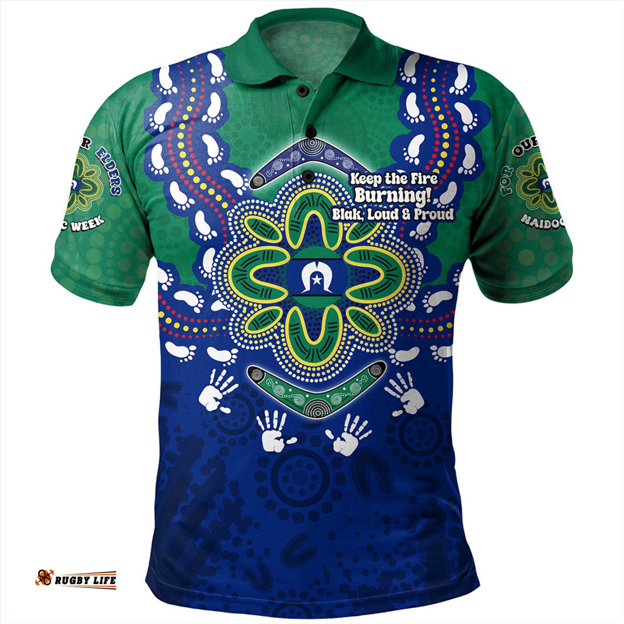 Amazing Aussie Australia Torres Strait Aboriginal Inspired Naidoc Symbol Pattern Polo Shirt
