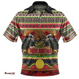 Amazing Aussie Australia Christmas Aboriginal Custom Aboriginal Dreamtime Wangkarnal Crows Polo Shirt