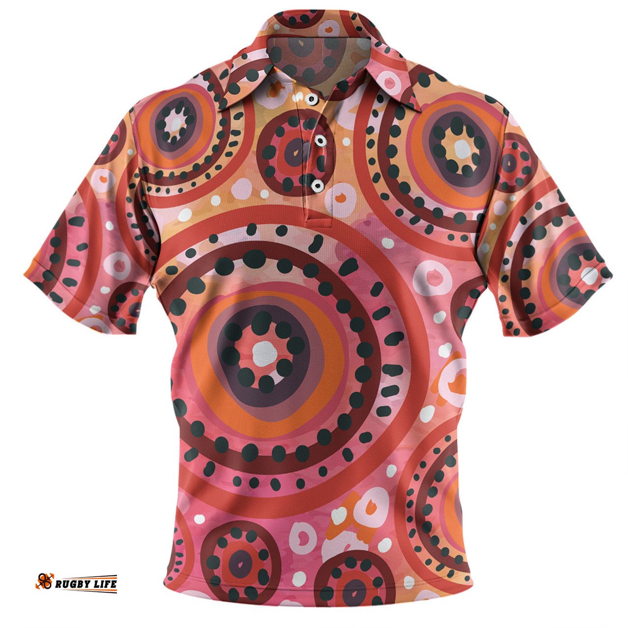Amazing Aussie Australia Dot Painting Inspired Aboriginal Circle In The Aboriginal Dot Art Style Polo Shirt