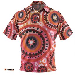 Amazing Aussie Australia Dot Painting Inspired Aboriginal Circle In The Aboriginal Dot Art Style Polo Shirt