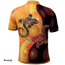 Amazing Aussie Australia Aboriginal Inspired Custom Couple Aboriginal Inspired Lizards Polo Shirt