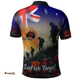 Amazing Aussie Australia Custom Anzac Day Soldiers With Australia Flag Polo Shirt