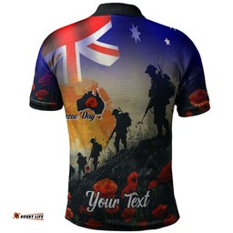Amazing Aussie Australia Custom Anzac Day Soldiers With Australia Flag Polo Shirt