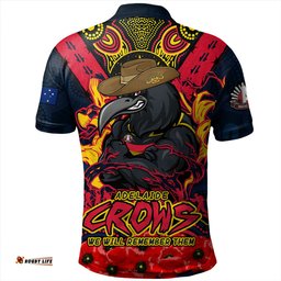 Amazing Aussie Adelaide Crows Ripped Legacy Of The Game The ANZAC Spirit Lives On Polo Shirt