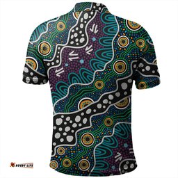 Amazing Aussie Australia Aboriginal Dot Painting Art Polo Shirt