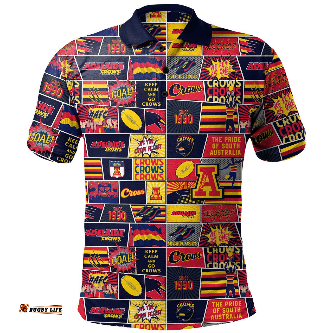 Amazing Aussie Adelaide Crows Legacy Of The Pride Comic Style Polo Shirt