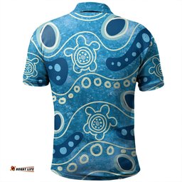 Amazing Aussie Australia Aboriginal River With Aboriginal Dot Art Inspired Polo Shirt