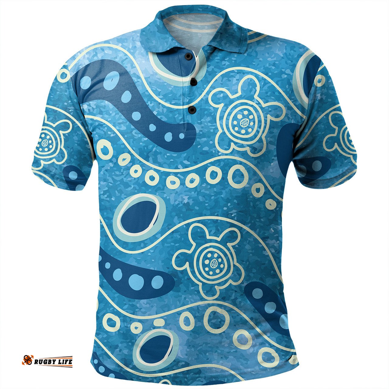 Amazing Aussie Australia Aboriginal River With Aboriginal Dot Art Inspired Polo Shirt