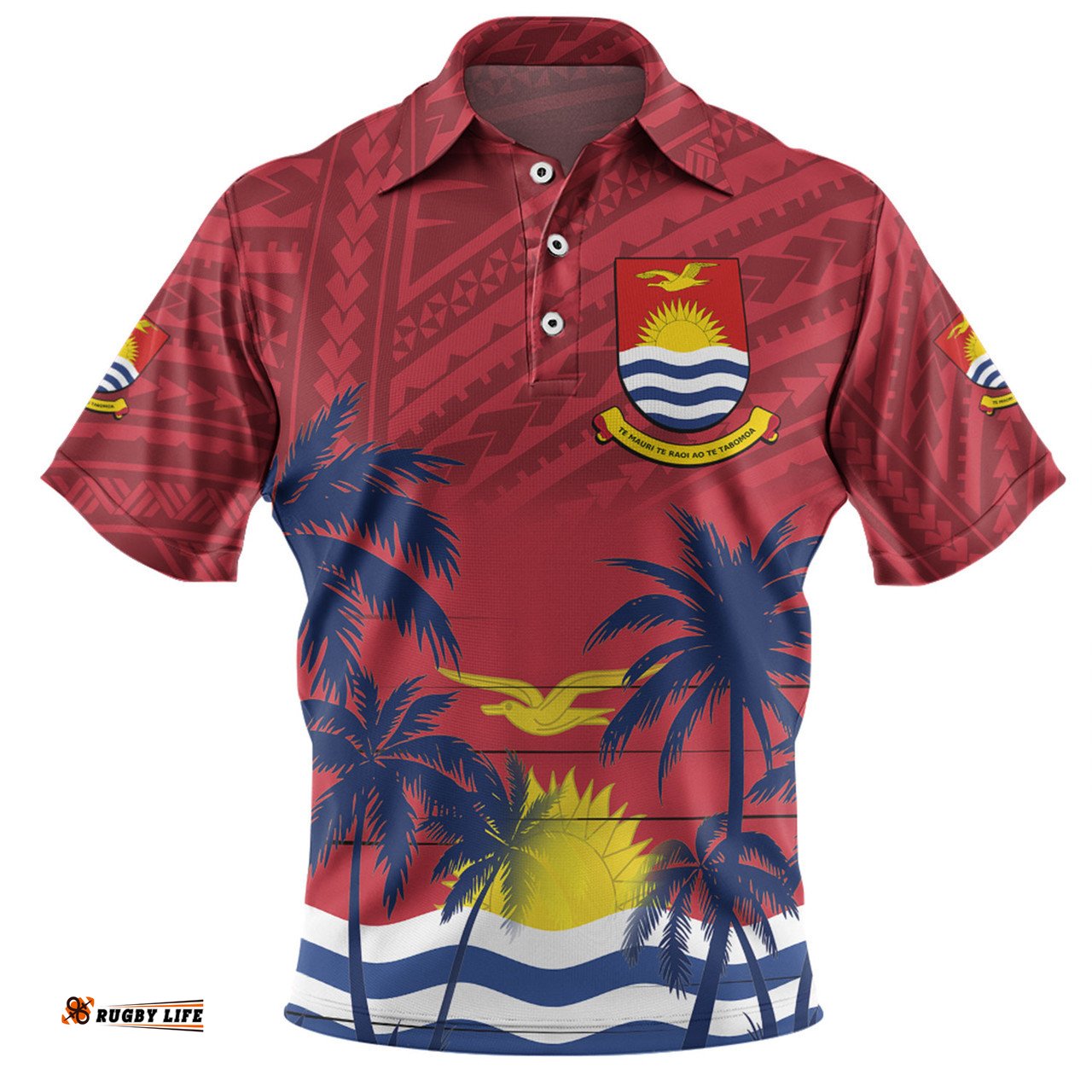 Amazing Aussie Australia South Sea Islanders Gilbert Islands In Polynesian Pattern With Coconut Trees Polo Shirt