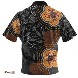 Amazing Aussie Australia Aboriginal Aboriginal Dot Art With Bush Flowers Polo Shirt