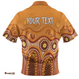 Amazing Aussie Australia Aboriginal Custom Brown Aboriginal Dot Polo Shirt