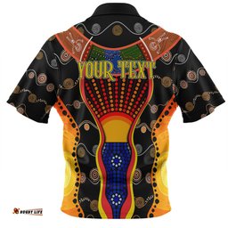 Amazing Aussie Australia Aboriginal Custom Indigenous Dot With Boomerang Inspired Polo Shirt