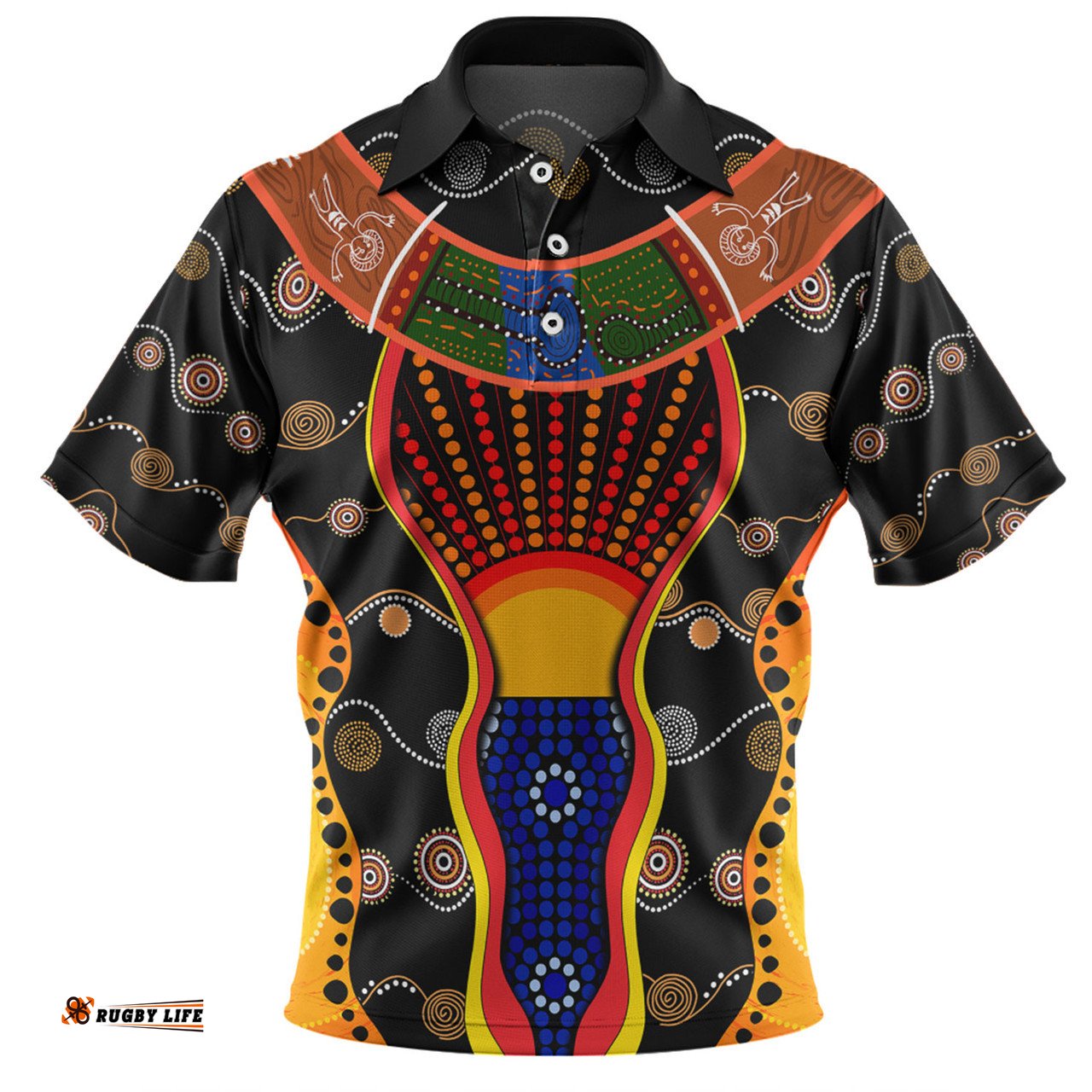 Amazing Aussie Australia Aboriginal Custom Indigenous Dot With Boomerang Inspired Polo Shirt