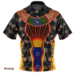 Amazing Aussie Australia Aboriginal Custom Indigenous Dot With Boomerang Inspired Polo Shirt