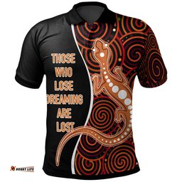 Amazing Aussie Australia Aboriginal Inspired Custom Indigenous Lizard Dreaming Polo Shirt