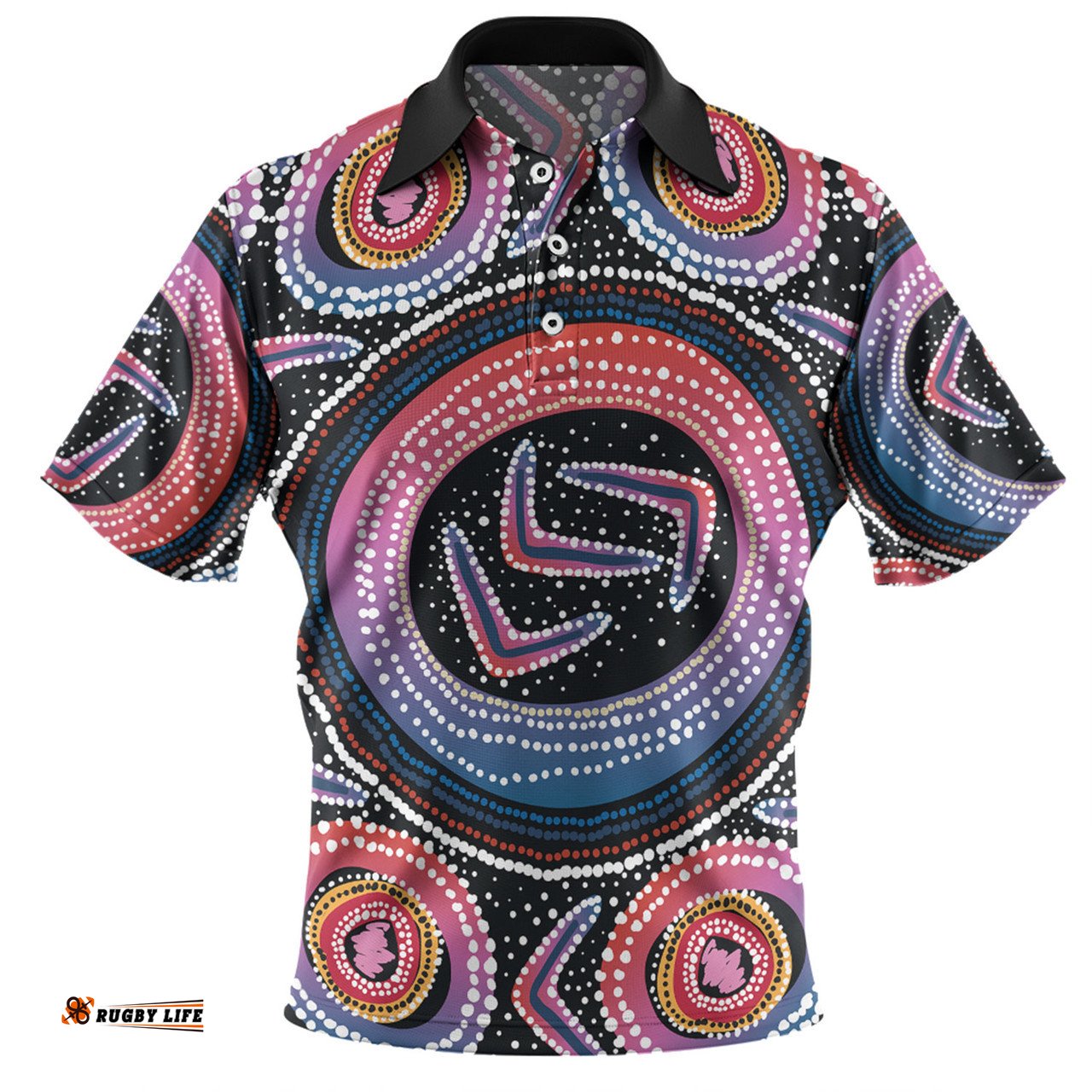 Amazing Aussie Australia Aboriginal Aboriginal Boomerang Dot Art Polo Shirt