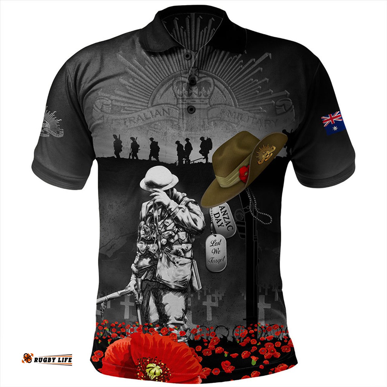 Amazing Aussie Australia Anzac Day Australian Army Memorial Polo Shirt