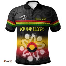 Amazing Aussie Penrith Panthers Naidoc Custom For Our Elders Polo Shirt