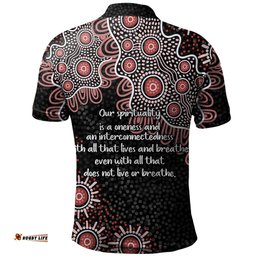 Amazing Aussie Australia Aboriginal The More You Know The Less You Need Red Patterns Polo Shirt