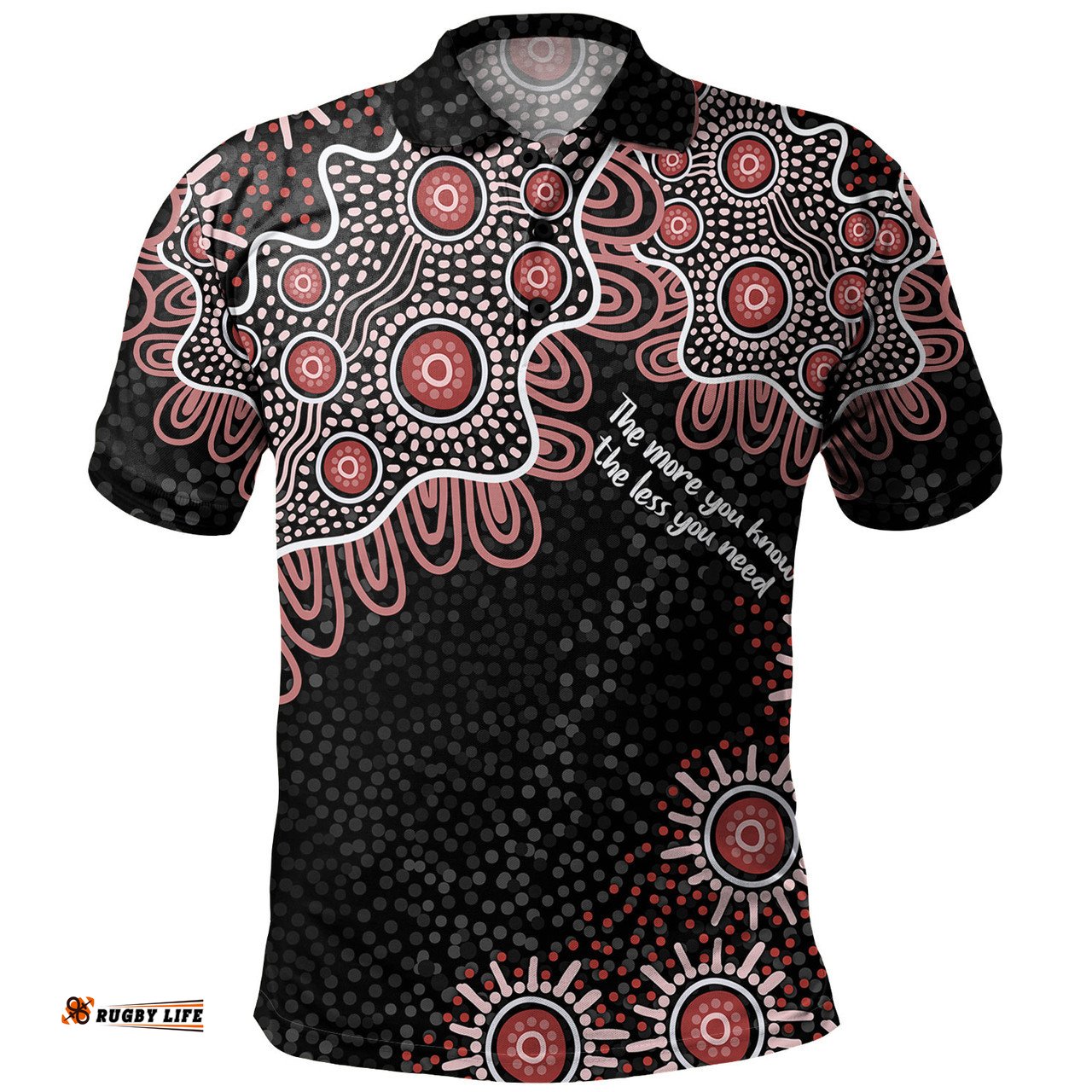 Amazing Aussie Australia Aboriginal The More You Know The Less You Need Red Patterns Polo Shirt