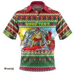 Amazing Aussie Australia Christmas Custom Surfing Santa Polo Shirt