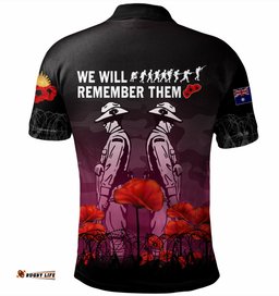 Amazing Aussie Australia Anzac Day Anzac Day Soldier We Will Remember Them Pink Polo Shirt