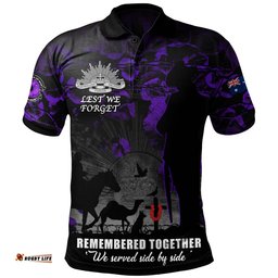 Amazing Aussie Australia Anzac Day Purple Poppy Tribute Remembered Together Polo Shirt