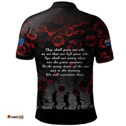 Amazing Aussie Australia Anzac Day Poppy Pride Honoring The Fallen Polo Shirt