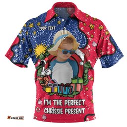 Amazing Aussie Australia Christmas Custom I'm the Perfect Present Blue Polo Shirt
