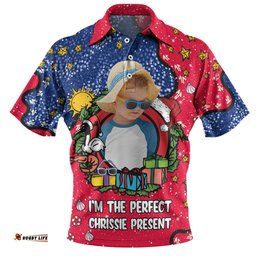 Amazing Aussie Australia Christmas Custom I'm the Perfect Present Blue Polo Shirt