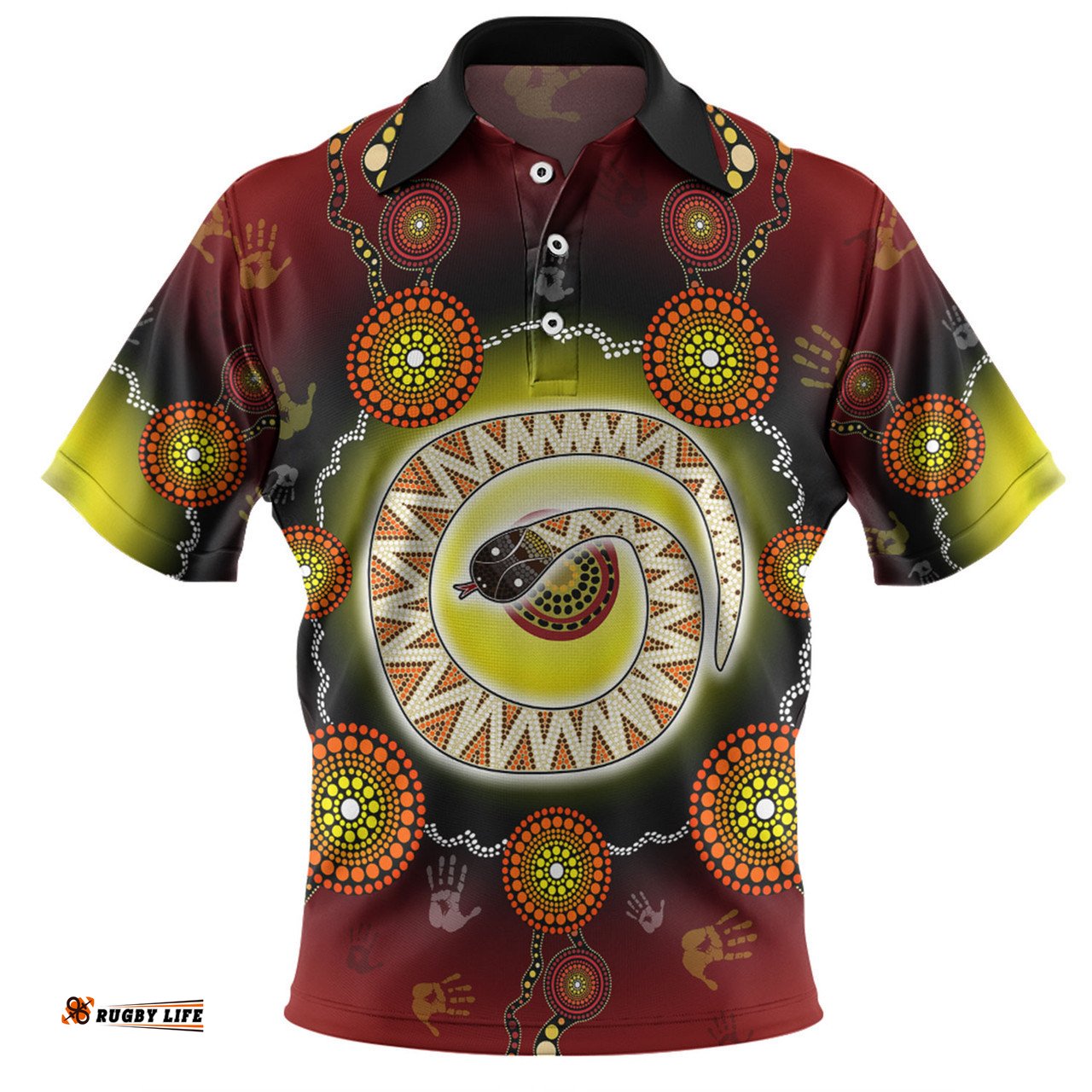 Amazing Aussie Australia Aboriginal Custom The Rainbow Serpent Dreaming Spirit Art Polo Shirt