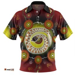 Amazing Aussie Australia Aboriginal Custom The Rainbow Serpent Dreaming Spirit Art Polo Shirt