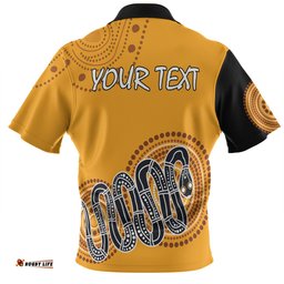 Amazing Aussie Australia Aboriginal Custom Orange Rainbow Serpent Dreaming Inspired Polo Shirt