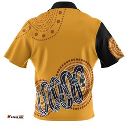 Amazing Aussie Australia Aboriginal Custom Orange Rainbow Serpent Dreaming Inspired Polo Shirt
