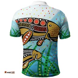Amazing Aussie Australia Aboriginal Dugong Aboriginal Artwork With Mother And Baby
 Polo Shirt
