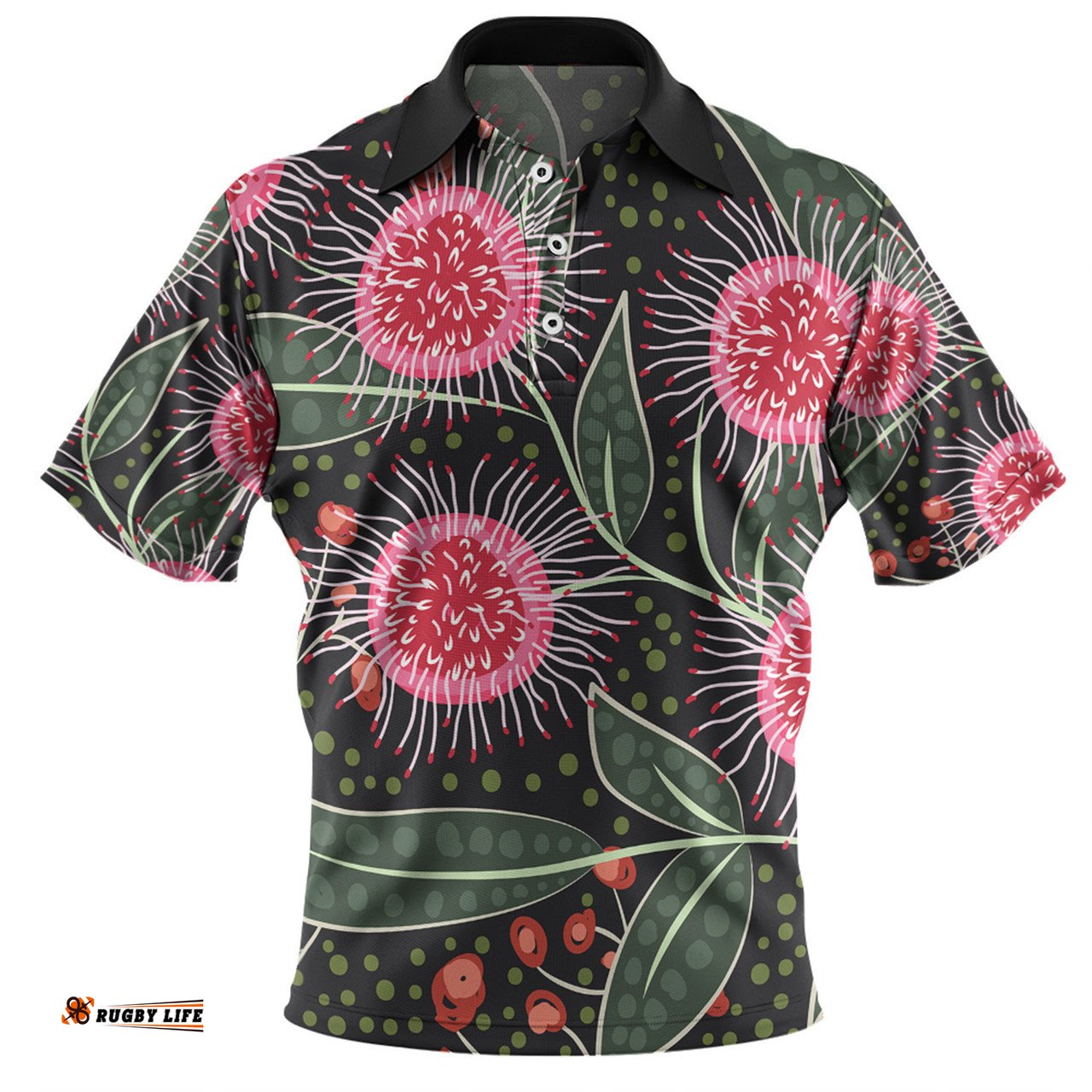 Amazing Aussie Australia Flowers Aboriginal Aboriginal Style Australian Hakea Flower Polo Shirt