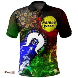 Amazing Aussie Australia Naidoc Week Aboriginal Indigenous Inspired Blood In Me Polo Shirt