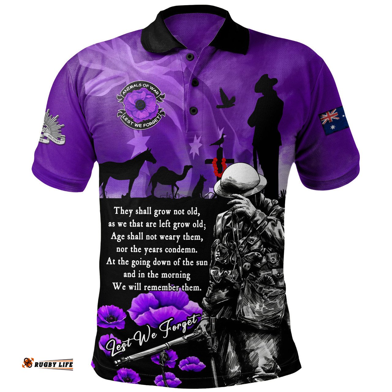 Amazing Aussie Australia Anzac Day Remembering The Animals Victims Of War Polo Shirt