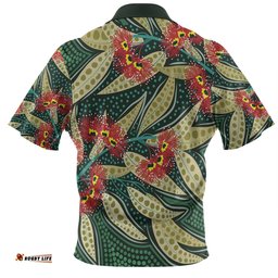 Amazing Aussie Australia Flowers Aboriginal Aboriginal Dot Art of Australian Native Eucalyptus Plant Polo Shirt