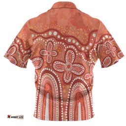 Amazing Aussie Australia Aboriginal Dot painting illustration in Aboriginal style Orange Polo Shirt