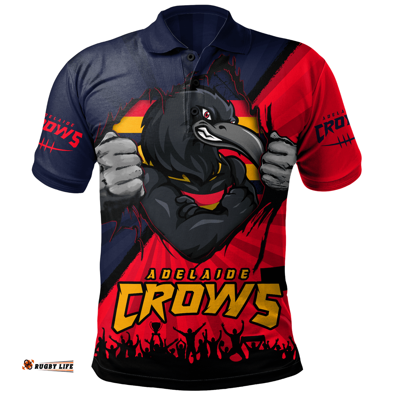 Amazing Aussie Adelaide Crows Breaking Through Fan Design Polo Shirt