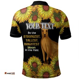 Amazing Aussie Australia Kangaroo Aboriginal Custom Aboriginal Sunflowers With Kangaroo Be The Strongest Dot Painting Art Polo Shirt