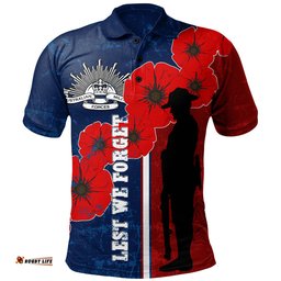 Amazing Aussie Australia Anzac Day Lest We Forget Remebrance Day (Blue) Polo Shirt