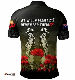 Amazing Aussie Australia Anzac Day Anzac Day Soldier We Will Remember Them Yellow Polo Shirt