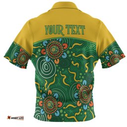 Amazing Aussie Australia Aboriginal Custom Green Painting With Aboriginal Inspired Dot Polo Shirt