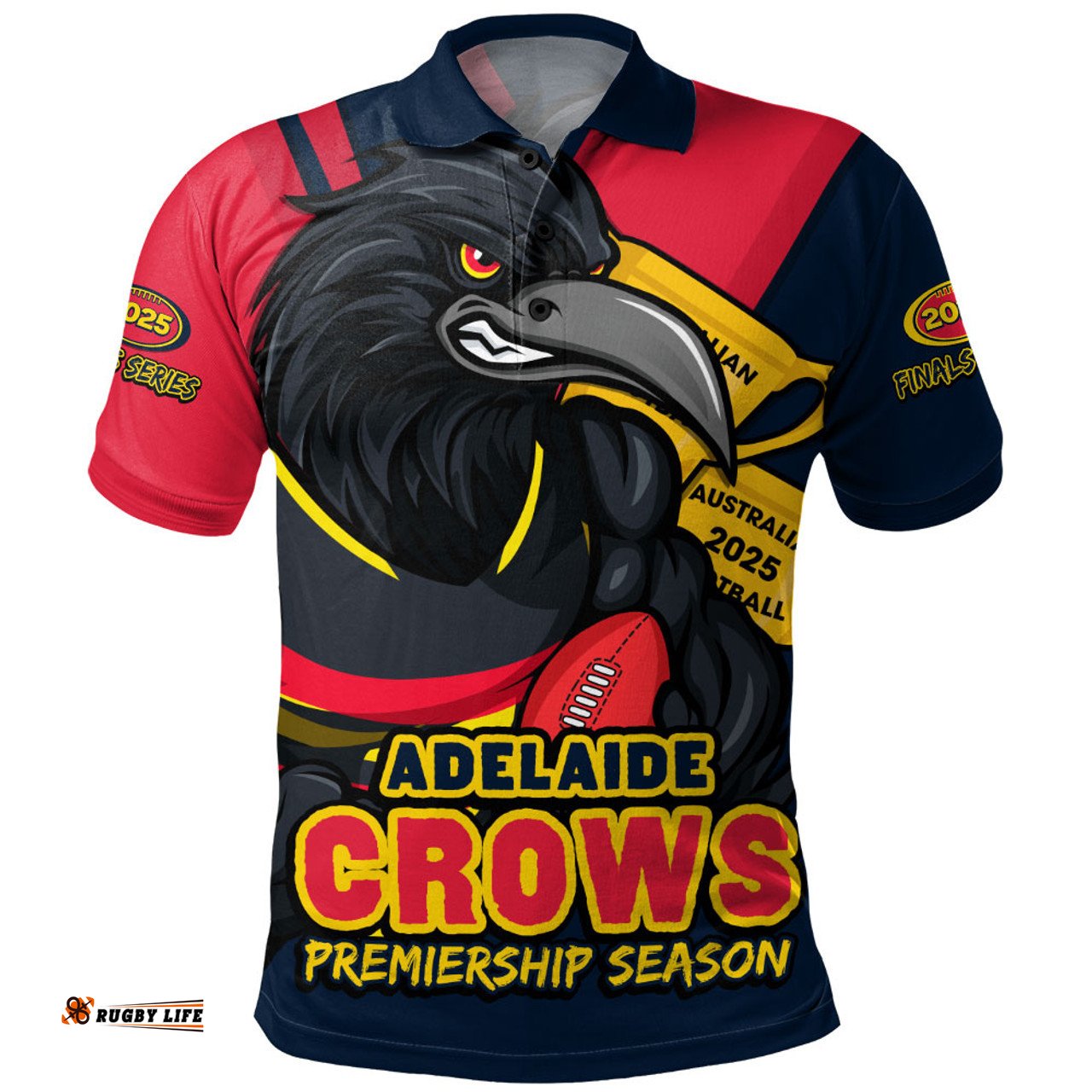 Amazing Aussie Adelaide Crows Australian Football Finals Premiership Spirit Polo Shirt