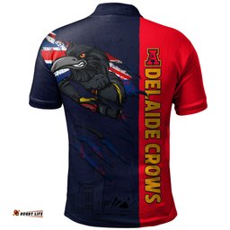 Amazing Aussie Adelaide Crows Burning Passion Of Power Scratch Style Polo Shirt