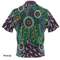 Amazing Aussie Australia Aboriginal A Dot Painting In The Style Of Indigenous Australian Art Polo Shirt