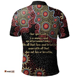 Amazing Aussie Australia Aboriginal The More You Know The Less You Need Red and Gold Patterns Polo Shirt