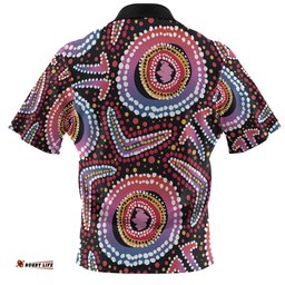 Amazing Aussie Australia Dot Painting Inspired Aboriginal Boomerang From Aboriginal Art Polo Shirt